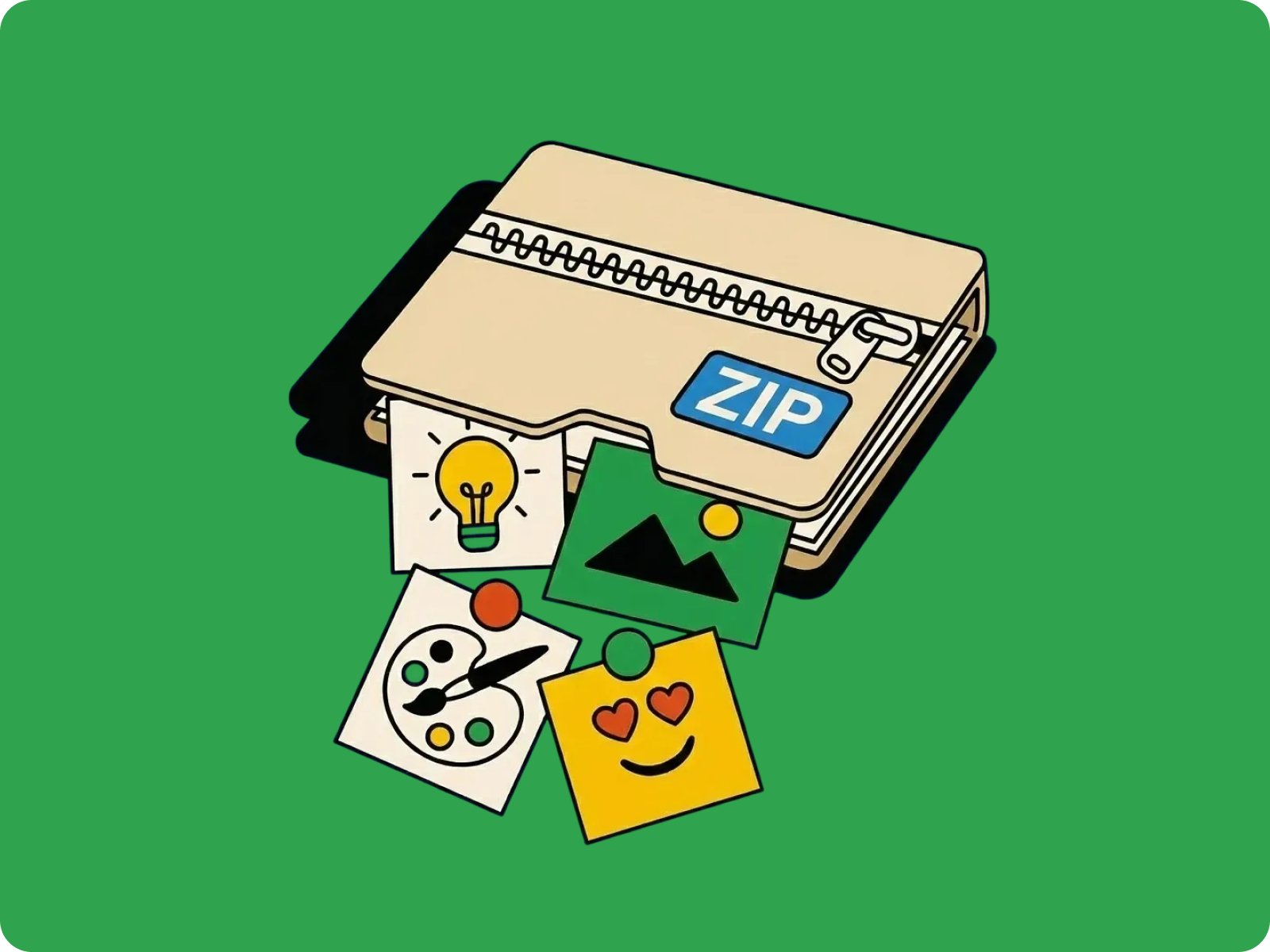 Export options showing ZIP download